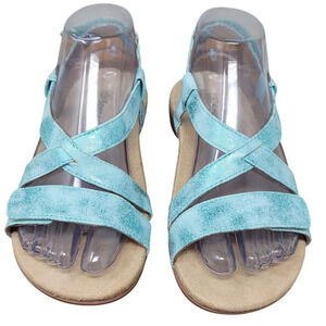 Spenco Sparkle Blue Tye Dye Adjustable Summer Sandals 6B NWOT